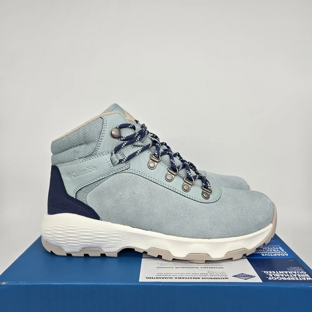 Columbia Women's Newton Wander Hiking Boots Crushed Blue Shoes Size 7 New